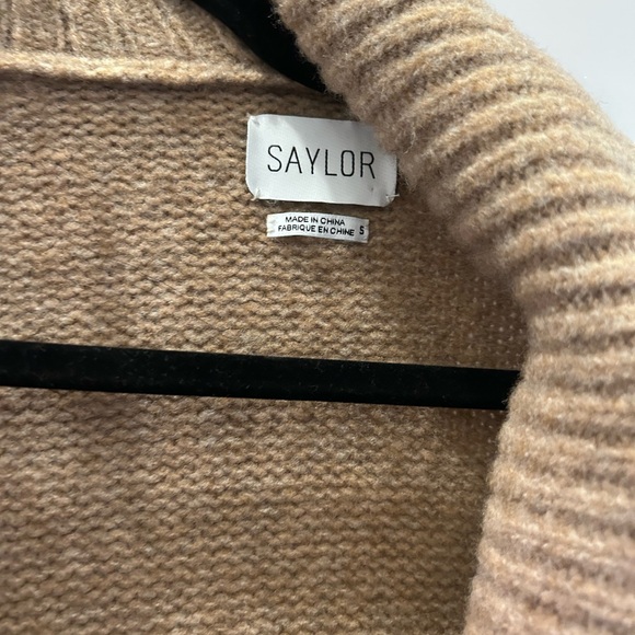 SAYLOR Camel Knit Cardigan Janey Fringe Size S - Picture 5 of 7